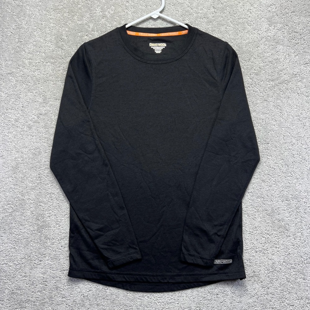 Omni-Wool Thermal Shirt Mens Medium Black Long Sleeve Base Layer Merino Blend